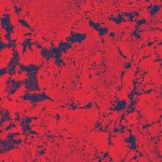 Vibrant red and black abstract texture with a rough, artistic design.